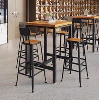 Tables et chaises de bar de restaurant à cadre en bois personnalisable Nouveau style pour les repas Fast Food Hot Pot-pour la cantine