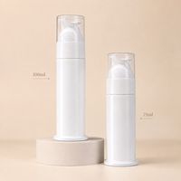 Vente en gros de flacons pompe cylindriques en PP de 75 ml et 100 ml, distributeur sans air en plastique pour l'emballage des soins dentaires