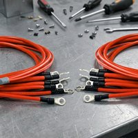 Câble de batterie en silicone orange haute intensité, faisceau de câbles avec borne annulaire étamée pour stockage d'énergie, véhicules électriques, connexion solaire