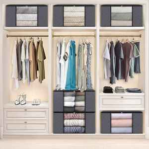 Có thể gập lại Closet lưu trữ 6 lưới giỏ Hộp tủ quần áo Organizer Hot Bán vải có thể giặt quần áo lưu trữ hộp - Product Image 3