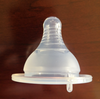 Sucette pour bébé en silicone liquide sans BPA Wellfine, col standard, tétine longue en silicone pour bébé