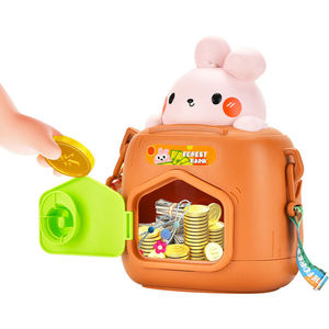 Tirelire Lapin avec Serrure à Clé et Sangle Réglable, Boîte à Monnaie et Bijoux, Cadeau pour Enfants, Lapin de Dessin Animé - Product Image 1