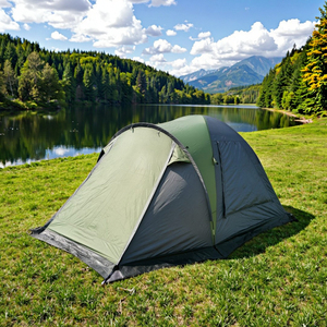 Tente de camping quatre saisons SILVERLINE, trois chambres, un salon, type Trigone/V, toit de 3000+ mm, 3-4 personnes, nylon durable - Product Image 5