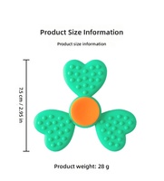 HMJ 2 en 1 Love Clover Worry Stone Fidget Spinner, jouet sensoriel en silicone texturé, anti-stress, jouet de bureau EDC pour adultes et enfants, TDAH