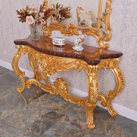 Table d'entrée Rococo Exceptionnelle, Meuble de Salon en Chêne, Tables Consoles Artisanales, Meubles de Luxe du Guangdong