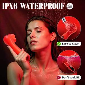 Vibrador Íntimo Femenino Ultraconfortable con Forma de Lengua de Rosa de Látex, Control Remoto de 10 Velocidades, Estimulador de Clítoris y Pezones para Fiestas - Product Image 4