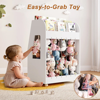 Étagère de rangement multifonctionnelle pour jouets d'enfants, organisateur de jouets amovible avec tableau blanc, bibliothèque pour enfants