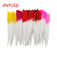 JINYUQI aile droite/gauche plume de dinde dégradé bouclier coupe 5 pouces tir à l'arc bricolage accessoires flèche Flesthes