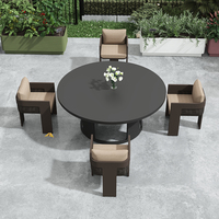 Chaise en rotin tressé brun expresso avec cadre en aluminium Fulin Patio, mobilier de jardin d'extérieur