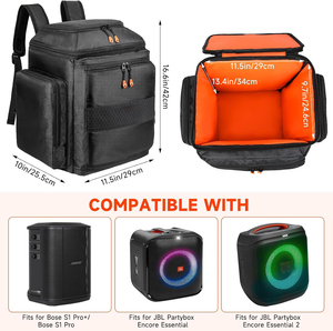 Sac à dos de voyage personnalisé pour Bose S1 Pro + S1 Pro pour <span class=keywords><strong>JBL</strong></span> <span class=keywords><strong>Partybox</strong></span> Encore Essential/Essential <span class=keywords><strong>2</strong></span> Sac de protection pour haut-parleur - Product Image 2