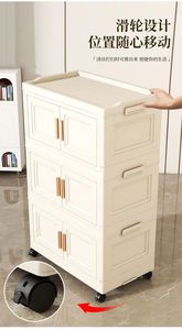 Zwei Türen offen Klar <span class=keywords><strong>4</strong></span> Ebenen Plastiks pielzeug Baby kleidung Organizer Schubladen schrank für Kleidung für Kinder - Product Image 5