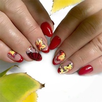 Ressemble à de véritables ongles à pression de couleur unie pour enfants Autres fournitures pour ongles Stiletto Press On Nails
