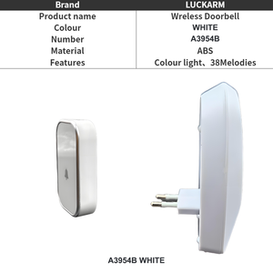 <span class=keywords><strong>Sonnette</strong></span> sans fil étanche à <span class=keywords><strong>bouton</strong></span>-poussoir, réglage du volume sur 4 niveaux, installation facile, <span class=keywords><strong>sonnette</strong></span> <span class=keywords><strong>filaire</strong></span> à brancher – Meilleures ventes - Product Image 3
