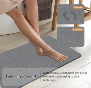 Tappetino da Bagno in Pietra Naturale di Diatomite Antiscivolo ad Asciugatura Rapida |   Tappetino Assorbente Jiloma per Bagno - Product Image 2