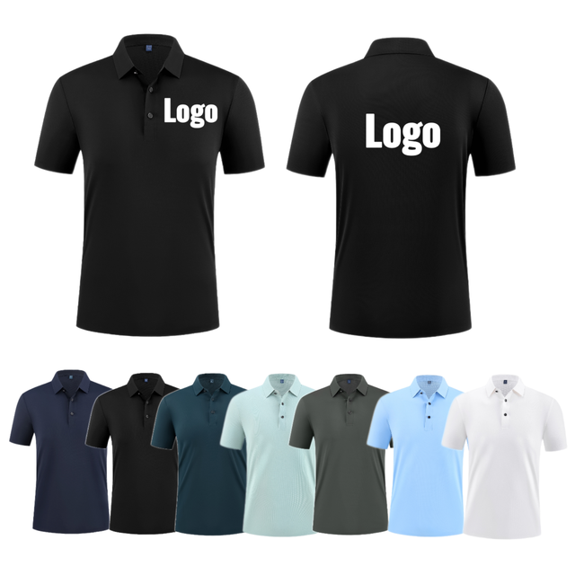 Factory Wholesale Custom Men's Golf for Shirts 100% Cotton Knitted Breathable Short Sleeve Front Logo Embroidery