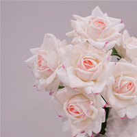 Rose artificielle en latex à longue tige unique, style moderne, faite à la main, de haute qualité, toucher réel, pour décoration de mariage et de Noël