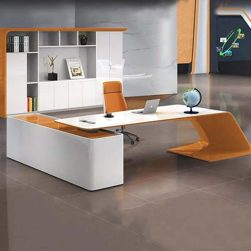 Gran oferta, escritorio de estación de trabajo de escritura, escritorio moderno para ordenador de oficina en casa con tapa de cristal