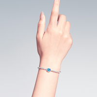 Bracelet en argent 925 avec incrustation de topaze, design original, cadeau d'anniversaire parfait pour les femmes