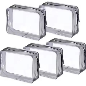 Muestra Gratuita, Bolsas de Maquillaje Transparentes Impermeables para Mujer con Logotipo Personalizado, Bolsas de Cosméticos Transparentes con Cierre para Viaje, Certificación BSCI - Product Image 1