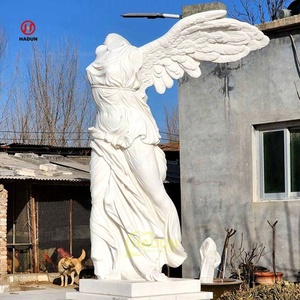 Sculpture de <span class=keywords><strong>la</strong></span> <span class=keywords><strong>Victoire</strong></span> de <span class=keywords><strong>Samothrace</strong></span> en demi-marbre blanc grandeur nature personnalisée - Product Image 2