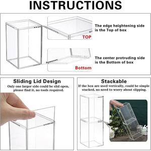 Confezione da 2: Espositore Trasparente in Acrilico con Porta Scorrevole, Cubo Impilabile, Piccola Vetrina per Mini Action Figure - Product Image 3