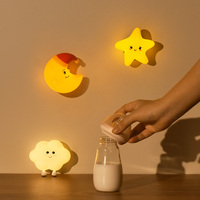 Lampe murale étoile magnétique contrôle du robinet et lumière chaude à intensité variable, silicone souple pour chambre d'enfant/pépinière