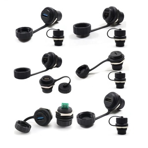 Aleación de zinc sin soldadura Circular impermeable Panel chasis tornillo montaje en pared Usb3.0 Rj45 Cat6 Cat6a Usb C tipo C conector Hdtv - Product Image 1