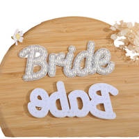 Offre Spéciale : Patchs Personnalisables en Strass et Perles pour Mariée, Lettres Diamantées Brodées, Accessoires de Mariage pour Chapeaux en Toile