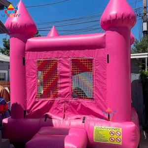 Château gonflable rose de haute qualité en PVC de 0,55 mm WINWAYTOYS 5x5m Capacité 5-10 personnes Installation facile - Product Image 3