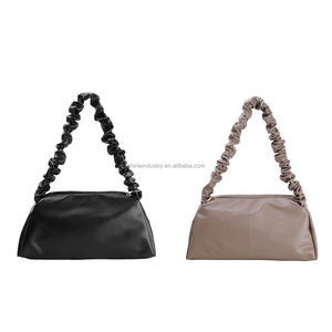 OEM Mujeres Chic Bolso de hombro Vintage Color sólido PU Vegano Cuero <span class=keywords><strong>Scrunchie</strong></span> RUCHED Asa superior Moda Hobo Bolso <span class=keywords><strong>Monedero</strong></span> - Product Image 3