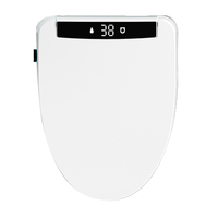 Siège de toilette intelligent électrique avec bidet intégré, couvercle de toilette automatique électronique, siège WC allongé chauffant avec lavage arrière et hygiène féminine