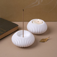 Moule en Silicone Bricolage pour Pot de Cire Rayé Vase Plateau Style Européen Simple Ornement en Plâtre Fabrication Dropshipping Transfrontalier Jetable