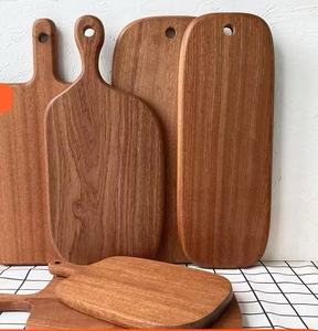 Tabla de cortar de queso charcutería de madera de ébano de resina de bambú ecológica con mango elegante patrón de ondas para preparación de comidas de cocina - Product Image 1