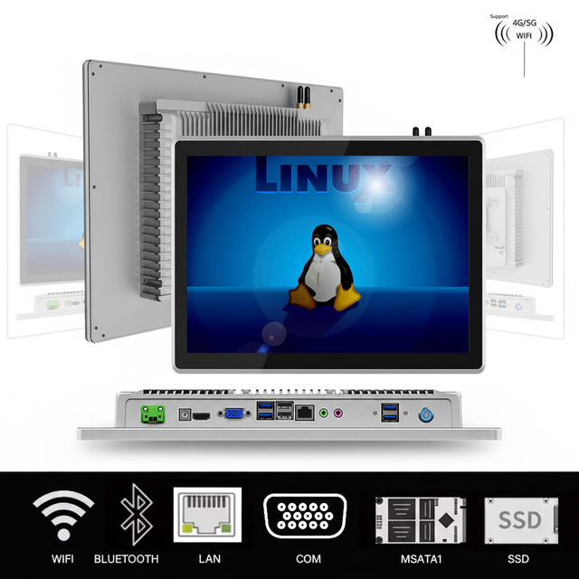 Huiyuan 12.1 Inch Industrial All-in-One Touch Screen Panel PC 10-Point Capacitive 1920x1080 Resolution Edge Computing Mini PC
