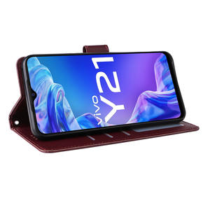Vivo Y33s Y21Y21s用カードスロットホルダーポケットキックスタンドフリップレザーカバー - Product Image 5