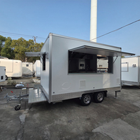 Remorque de cuisine mobile carrée pour la restauration commerciale, café, pizza, hot-dogs, barbecue, restauration rapide, à vendre aux États-Unis