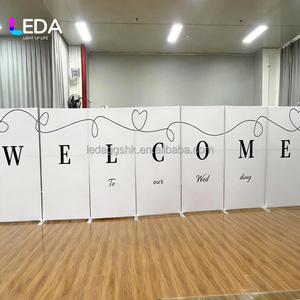 ป้ายต้อนรับงานแต่งงานแบบกำหนดเอง LEDA พร้อมขาตั้งฉากหลังงานแต่งงาน โครงอะลูมิเนียมอัลลอยด์สำหรับงานแต่งงาน งานปาร์ตี้ และการถ่ายภาพ - Product Image 2