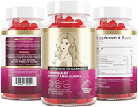 Gommes multivitaminées bleues à la biotine, au zinc et à l'acide folique, vitamine C, gommes pour la croissance des cheveux, pour aider à réduire la perte de cheveux