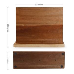 Porte-couteaux magnétique en bois d'acacia, support à couteaux de cuisine magnétique double face - Product Image 2