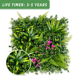 P206 <span class=keywords><strong>Shein</strong></span> Faux Greenery Mixed Leaf avec mur de fleurs Panneau de toile de fond mural en buis artificiel écologique - Product Image 3