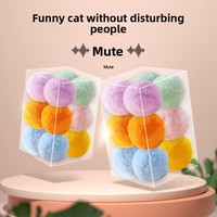 Jouet simple pour chat, balle extensible silencieuse avec pompon, résistante aux morsures, en polyester, petit accessoire pour animaux de compagnie