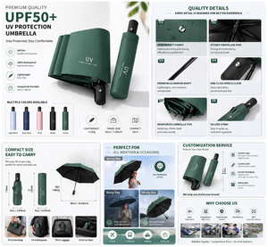 <span class=keywords><strong>Paraguas</strong></span> Promocional Personalizado Plegable de Tres Secciones con Logotipo, Control Semiautomático, Doble Uso para Sol y Lluvia, Protección UV para Bicicleta y Coche - Product Image 4