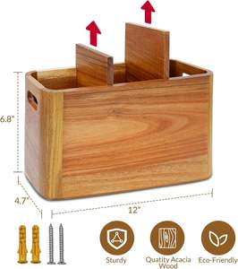 Organizador de Utensilios de Cocina de Madera para Encimera, Porta Utensilios de Madera Grande para Almacenamiento de Utensilios de Cocina y Cubiertos - Product Image 6