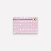 Nouvelle conception de petite trousse de maquillage en coton biologique, porte-monnaie en sergé brodé au point de croix
