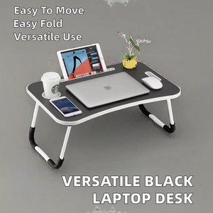 Mesa de escritorio plegable para ordenador portátil de metal multifunción moderna para leer y trabajar para cama, sofá y suelo en negro - Product Image 2