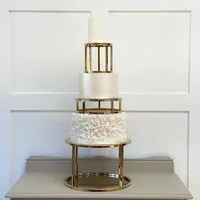 Support à gâteau en métal électro-plaqué à 3 niveaux, support à gâteau réutilisable de haute qualité, outils, cadre de support multi-niveaux, supports à gâteau