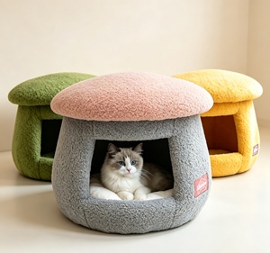 Customizable Home Goods <b>Pet</b> Bed Mushroom Shape Cat Cave House Dressing Table Stool - Product Image 1