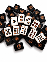 Jeu de Mahjong Américain Citrouille d'Halloween, Tuiles de Mahjong en Acrylique, Tapis de Mahjong Lavable, Jeu de Table pour Soirée Familiale d'Halloween
