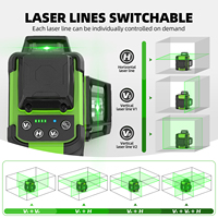 Niveau laser professionnel Huepar HM03CGT 12 lignes 360° pour extérieur avec trépied, modes manuel/automatique/impulsion, outil de précision à batterie longue durée