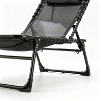 Chaise longue d'extérieur en métal pliable et portable en Teslin avec coussin amovible, vente en gros sur mesure